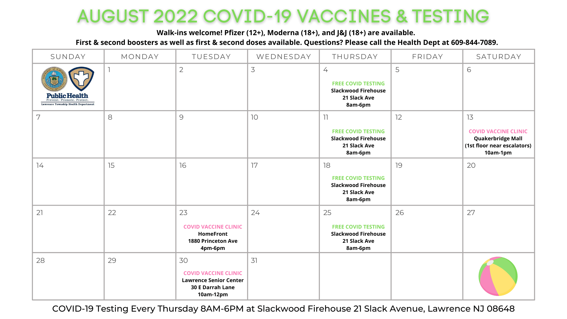 Lawrence Township New Jersey Health Department